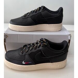 Nike Air Force 1 Low LV81 GS‎ Black Saturn Gold Sneakers Womens 8 Youth 6.5 NWB